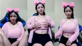 Syafirah Manga Tobrut Baju Pink Full, Montok Banget Bikin Nahan Napas